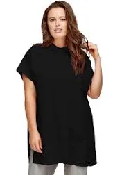 ellos Women's Plus Size Oversized Linen Blend Tunic