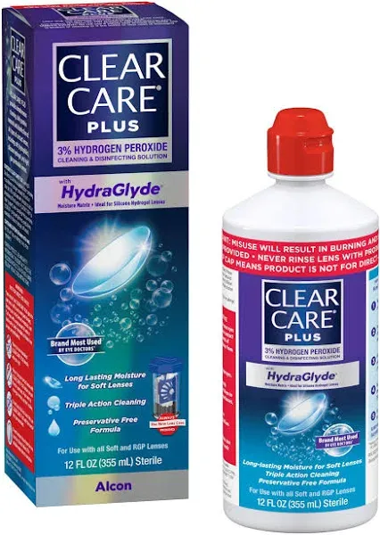 Clear Care Plus Cleaning Solution with Lens Case, Twin Pack, Multi, 12 Oz, Pack