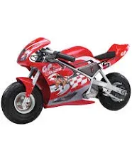 Razor 24V Mini Electric Bike Motorbike, 1 Speed Pocket Rocket Motorcycle , Red