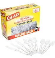 Glad Clear Assorted Premium Plastic Cutlery Set (240-Piece) Disposable