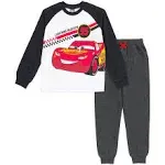 Disney Cars Lightning Mcqueen Big Boys T-Shirt and Jogger French Terry Pants White / Gray 10-12