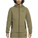 Nike Men's Tech Fleece Full-Zip Windrunner Hoodie, XXL, Medium Olive