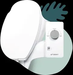 Tushy Classic 2.0 Bidet Toilet Seat Attachment, Modern Sleek Design White/Silver