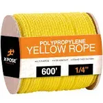 Xpose Safety 1/4 in. x 600 ft. Yellow Twisted Poly Rope