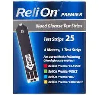 ReliOn Premier Blood Glucose Test Strips, 50 Ct