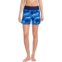 NWT Lands&#039; End Womens 5&#034; Elastic Waist Swim Shorts With Panty Size 8 $60 Z338