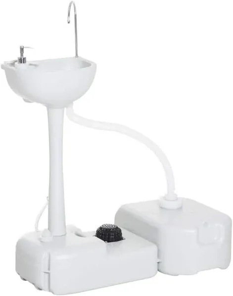 kleankin Camping Sink Wash Station Basin with 4.5 Gal. Tank and Soap Dispenser