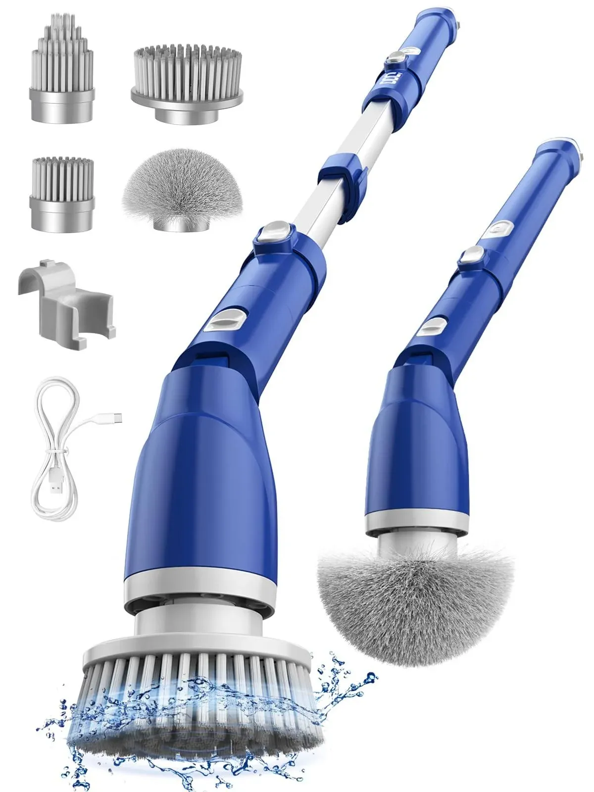 iDOO Electric Spin Scrubber, Scrub Brush Shower Scrubber with Long Handle for...