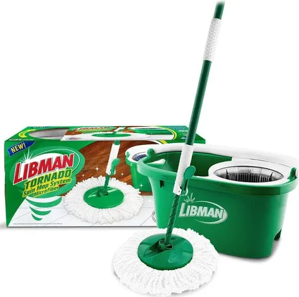 BEST DEAL Libman Tornado Spin Mop System - Green, 2 Mop Heads Included