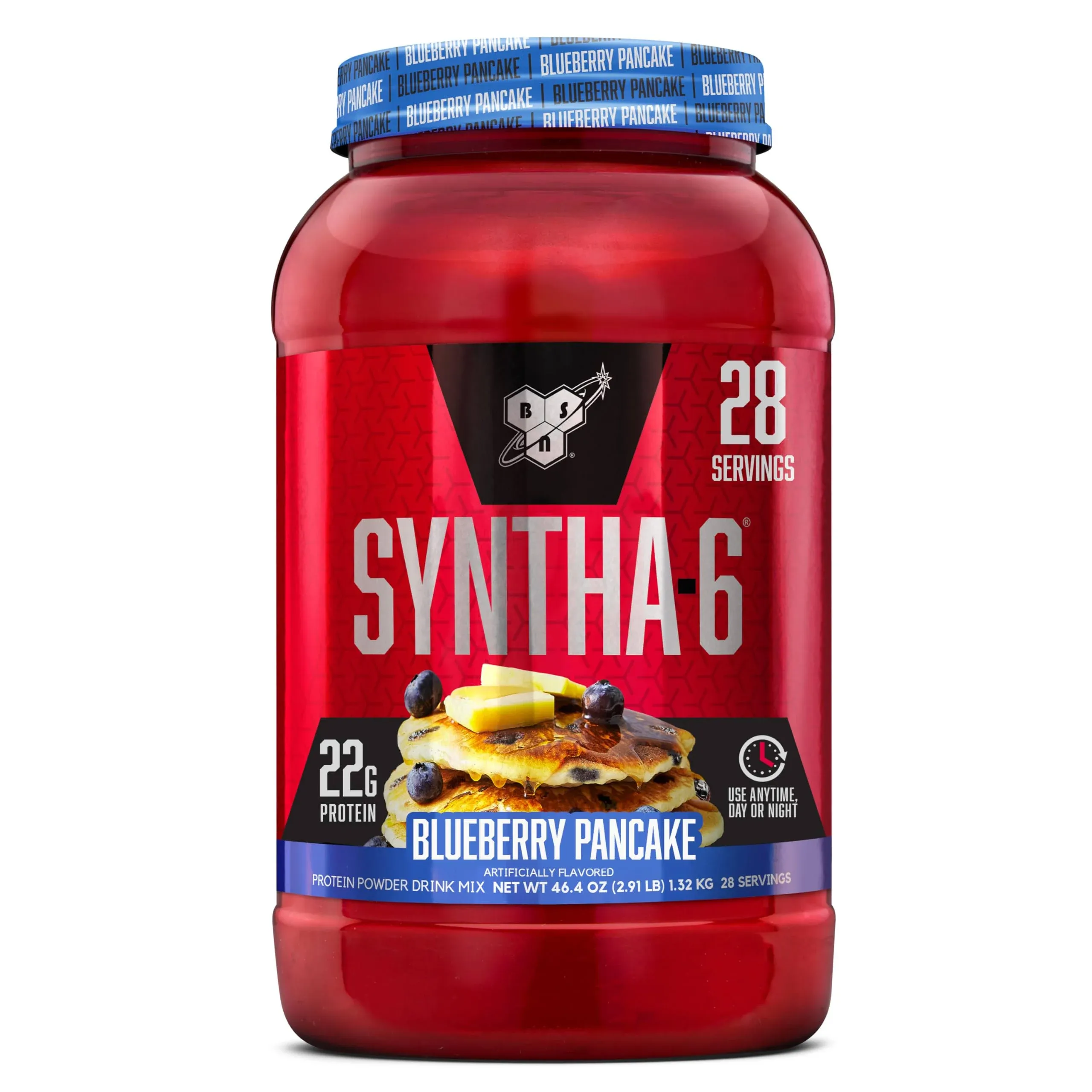 BSN Syntha-6 Whey Protein Powder, Milk Isolate Protein Powder with Micellar Casein, Blueberry Pancake, 28 Servings (Packaging May Vary)