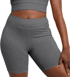 Hanes Women&#039;s Stretch Cotton Bike Short, Charcoal Heather, Large