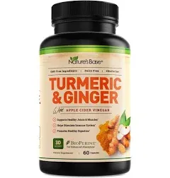 Turmeric and Ginger Supplement - Tumeric Curcumin Joint Support Pills - with App