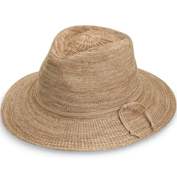 Wallaroo Hat Company Women's Victoria Fedora Sun Hat - Mixed Camel - UPF 50+ / OS