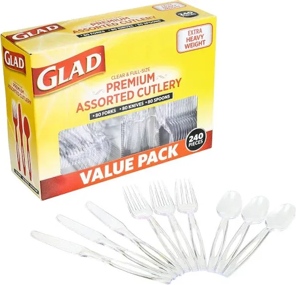 Glad Clear Assorted Premium Plastic Cutlery Set