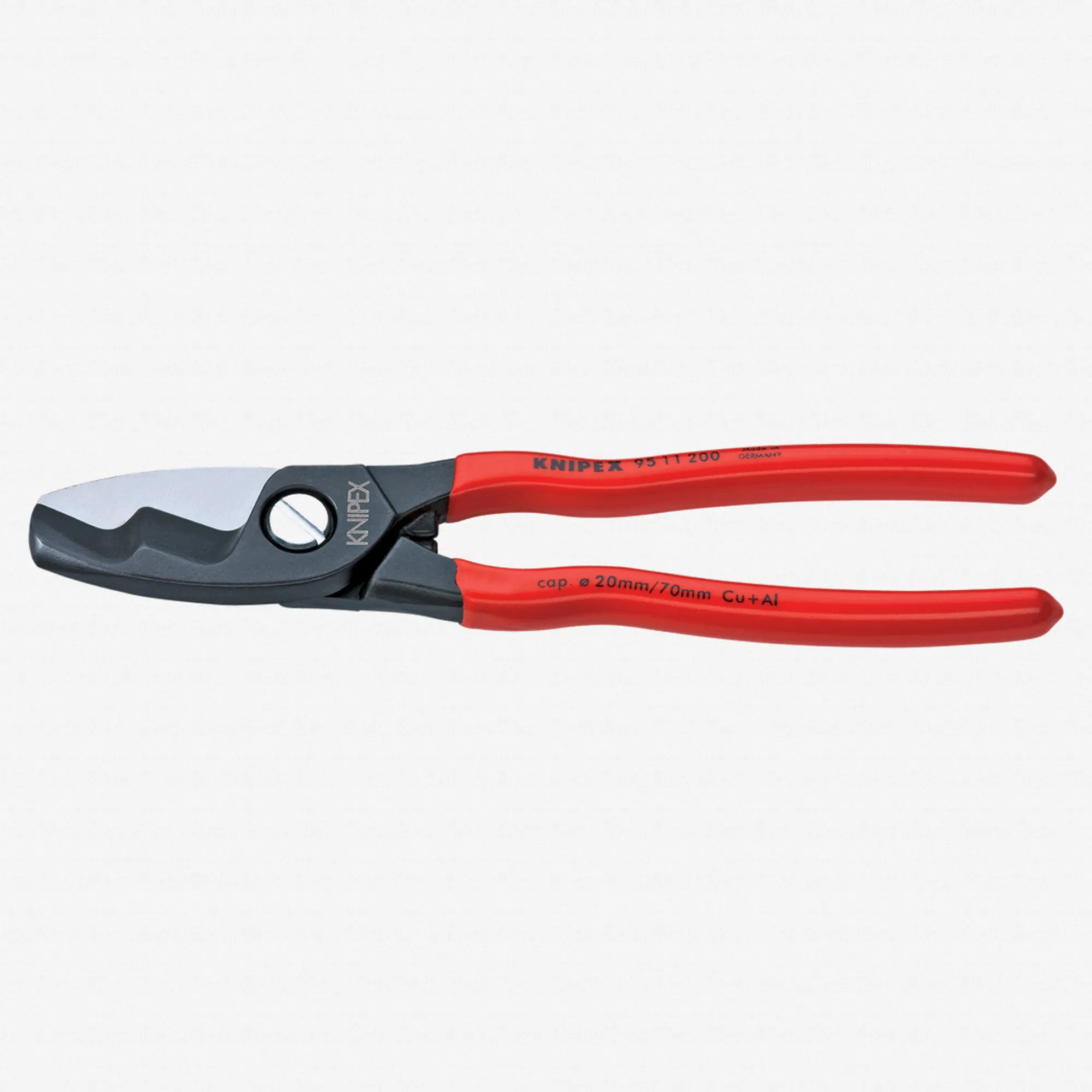 Knipex 8" Cable Shears with twin cutting edge - Plastic Grip