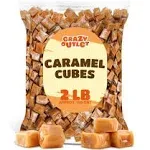 Caramel Candy Bulk 2 Pounds Cubes Original Sweet Flavor Caramels Candies Snack