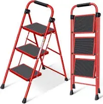 KINGRACK 3 Step Folding Step Ladder