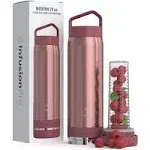 Infusion Pro Fruit Infuser Water Bottle Vacuum Insulated (20 oz) Stainless Steel : Fruit Infusion Recipe Ebook : Bottom Loading Water Infuser for