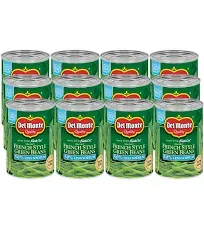 Del Monte Canned Fresh Cut French Style Green Beans with 50% Less Sodium, 14.5 Ounce (Pack of 12)