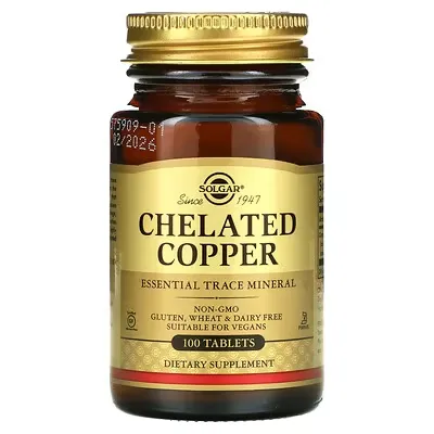 Solgar Chelated Copper 100 Tablets