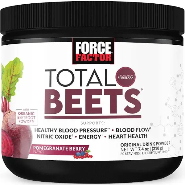 Force Factor Total Beets Drink Powder - Pomegranate Berry 7.4 oz