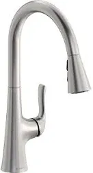 Elkay LKHA1041LS Harmony Single Hole Kitchen Faucet with Pull-Down Spray and Forward Only Lever Handle -Lustrous Steel