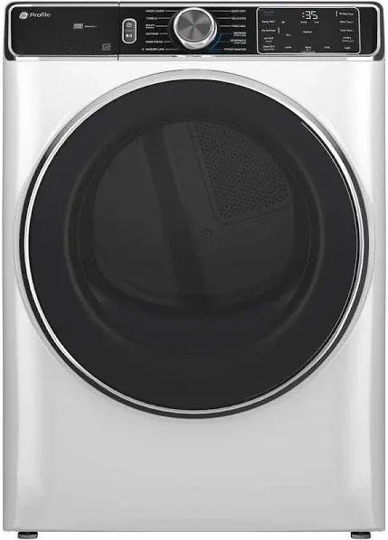 GE Profile 7.8 Cu. ft. White Front Load Smart Electric Dryer with Steam Cycle