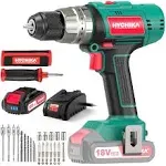 Cordless Hammer Drill Driver 18V, HYCHIKA 400 In-lbs Torque Power Drill