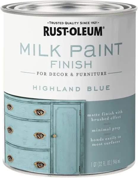 Rust-Oleum 331053 Milk Paint Finish, Quart, Kensington Gray , 32 Fl Oz (Pack of 