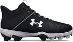 Under Armour Leadoff Mid RM Jr Youth Baseball Cleats - Black/White 1