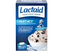 Lactaid Lactase Enzyme Supplement, Fast Act, Caplets - 96 caplets