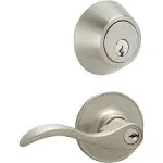 Schlage Satin Nickel Seville Security Combo Deadbolt and Entry JC60VSEV619