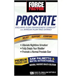 Force Factor Prostate Support Formula with African Plum Tree 60 Softgels 02/2027