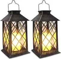 SHYMERY Solar Lantern,Outdoo<wbr/>r Garden Hanging Lanterns,2 Pack 14 Inch Antique