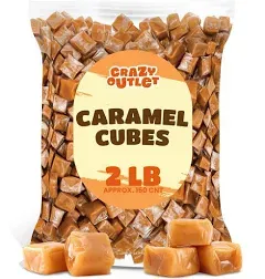 CrazyOutlet Kraft Caramel Cubes Candy, Individually Wrapped, Bulk Pack 2 Pounds