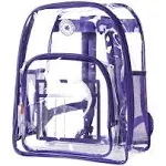 K-Cliffs Large Transparent Backpack Clear Heavy Duty School Bag Durable Student Bookbag See Through Vinyl Daypack Workbag