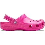 Crocs Kids' Classic Neon Highlighter Clog, Pink, J1