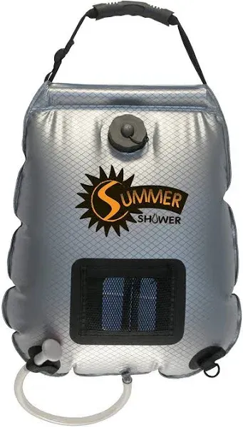  Summer Shower / Solar Shower,Silver/<wbr/>Black OUTDOOR 5 Gallon