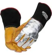 Lincoln Electric Heat Resistant Welding Gloves |Aluminized Reflective Hand | Large | K2982-L,Black, Yellow