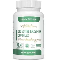 DrFormulas Digestive Enzymes for Bloating Relief, Gas, Lactose Intolerance, Digestion Support with Lactase, Amylase, Lipase, Bromelain, Protease, 60 Capsules