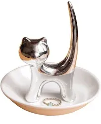 Pudding Cabin Long Tail Cat Ring Holder Dish