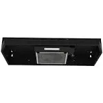 Under Cabinet Range Hood 30 inch Ducted/Ductless Convertible Kitchen Hood Stainless Steel Vent Hood w/LED Light 2 Speed Exhaust Fan Black