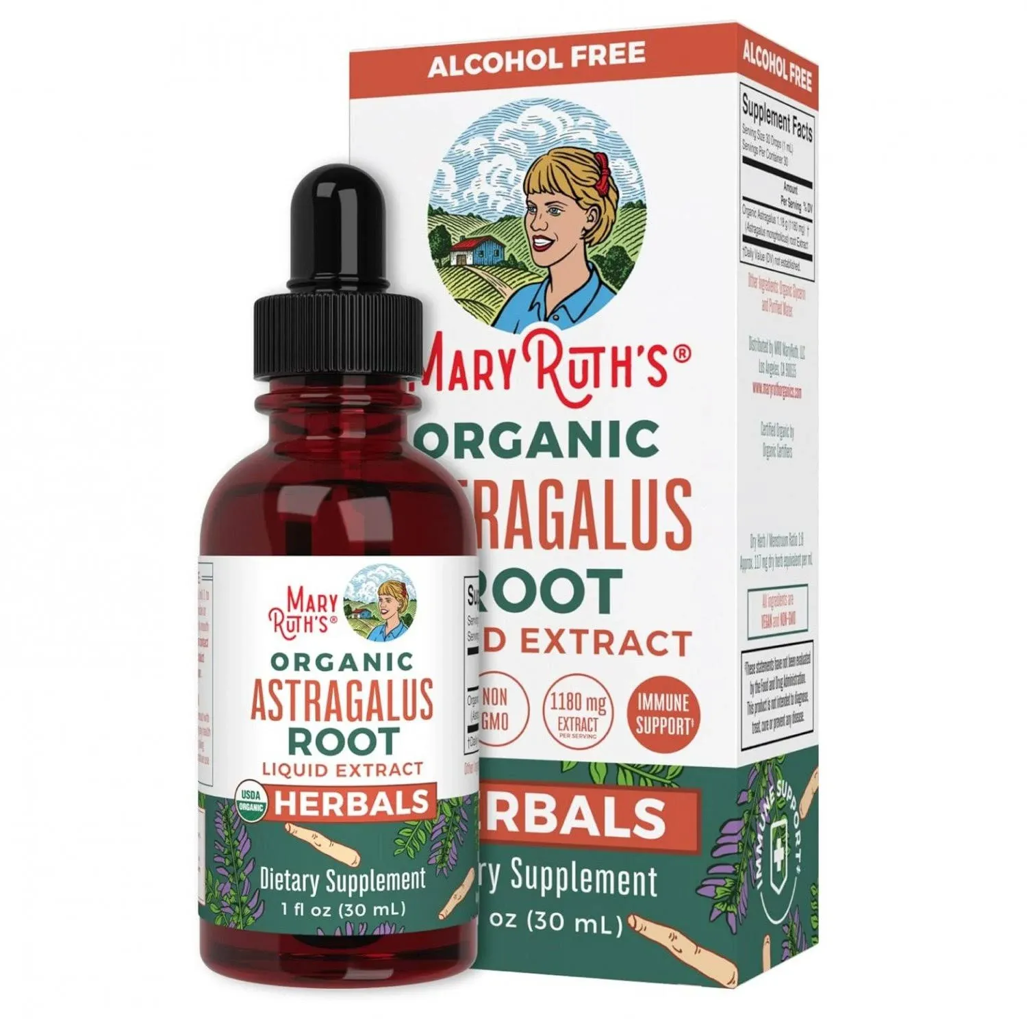 MaryRuth's Organic Astragalus Root Liquid Herbals 1 Oz