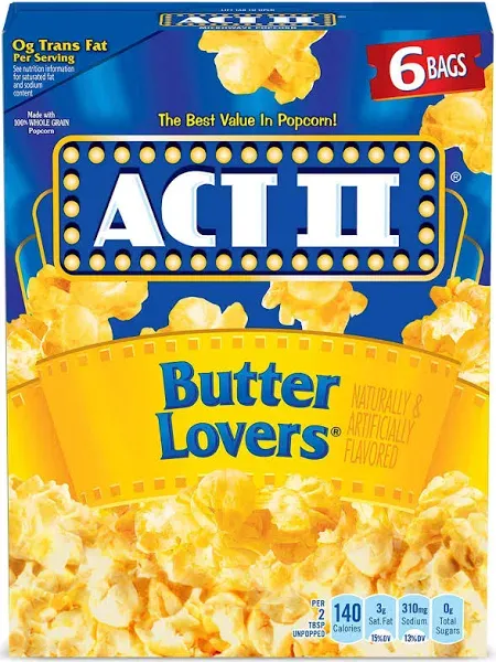 Act II Butter Lovers Microwave Popcorn