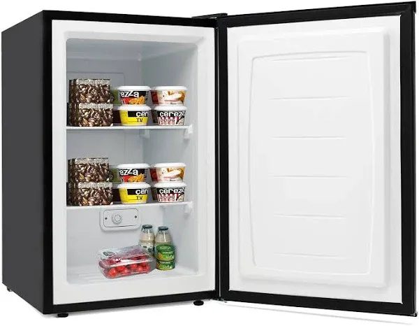 Costway 3 Cubic Feet Compact Upright Freezer with Stainless Steel Door