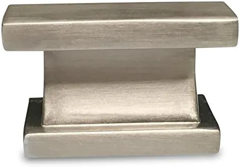  Brushed Nickel Cabinet Knob - Rectangle -Satin Satin Nickel, Brushed Nickel