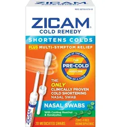 Zicam Cold Remedy Nasal Swabs 20 ea (Pack of 2)