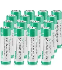 Enegitech AA Lithium Battery Double A Non-Rechargeable Battery 1.5v 3000mAh Battery for Blink Camera