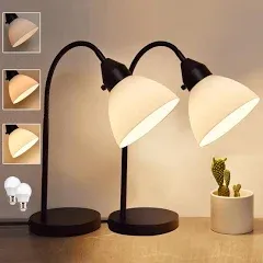 LED Desk Lamp for Home Office 3 Levels Dimmable Reading Light Flexible Gooseneck Table Lamp for Bedside Office