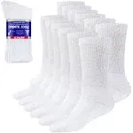 Debra Weitzner Diabetic Socks For Men and Women Loose Fit Non-Binding Cotton Crew Socks 6 Pairs